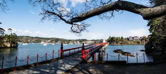 日本三景の一つ「松島」にある赤い橋
「福浦橋」 in 宮城県