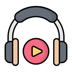 Headphones Line Color Icon