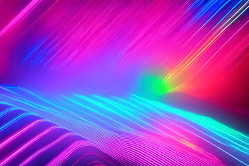 A captivating neon light abstract background, pulsating with vibrant colors and intricate patterns