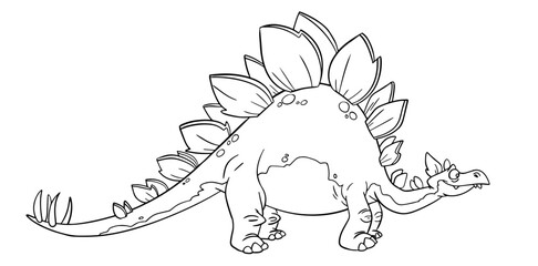 Coloring page of dinosaur . Icon sheet vector. Outline vector dino illustration for coloring book. Dino Vector sheet icon