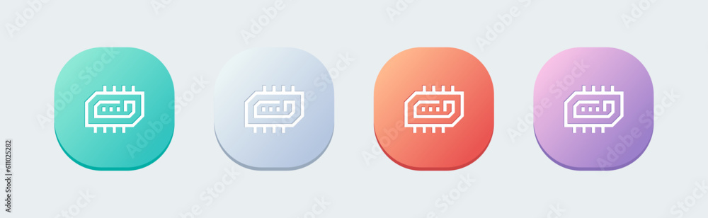 Aufkleber ram line icon in flat design style. random access memory signs vector illustration.