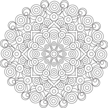 Mandala Circular Coloring Book Page Book Vector Floral Flower Mandala Geometric Symmetry Zentangle