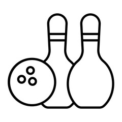 Bowling Thin Line Icon