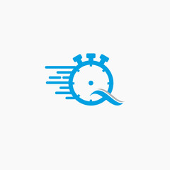 Quick lettering vector sketch logo. design logo quick with abstract Q. letter Q logo