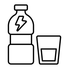 Sports Drink Thin Line Icon