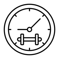 Gym Time Thin Line Icon