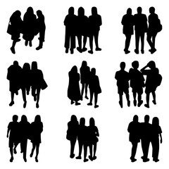 Vector Collection Set of Socialite People Silhouettes 