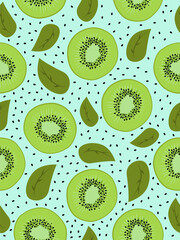 seamless pattern with kiwi