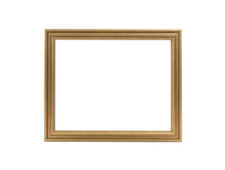 Classic gold picture frame isolated with cut out center.