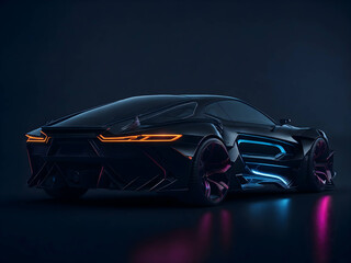 Obraz na płótnie Canvas Innovative car design. Futuristic smart car technology. Generate Ai