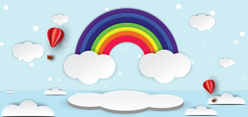 Product presentation, Cylinder podium on blue abstract background ,mock up, show cosmetic, product banner, podium platform. Vector illustration