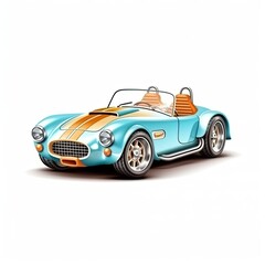 Roadster car isolated on white background. Colorful vehicle transport. Generative AI
