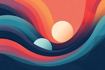 The sun is setting over the ocean waves. Generative AI.