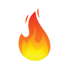 High quality fire emoticon isolated on white background. Fire emoji vector illustration. Lit icon.
