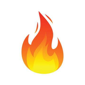 High quality fire emoticon isolated on white background. Fire emoji vector illustration. Lit icon.