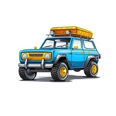 Fototapeta premium Compact SUV car isolated on white background. Colorful vehicle transport. Generative AI