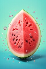 Watermelon sliced on pink background. Generative AI