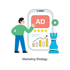 Marketing Strategy Flat Style Design Vector illustration. Stock illustration