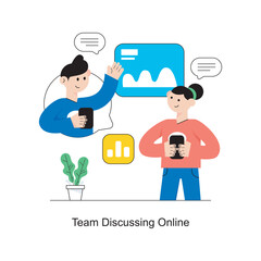 Team discussing online Flat Style Design Vector illustration. Stock illustration
