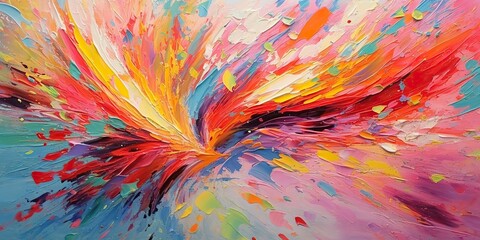 Obraz premium AI Generated. AI Generative. Vintage colors retro splash boom ink paint draw on canvas. Vibrant color sunburst. Graphic Art