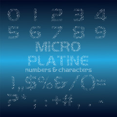 Fototapeta na wymiar Microcircuit numbers and characters letters EPS