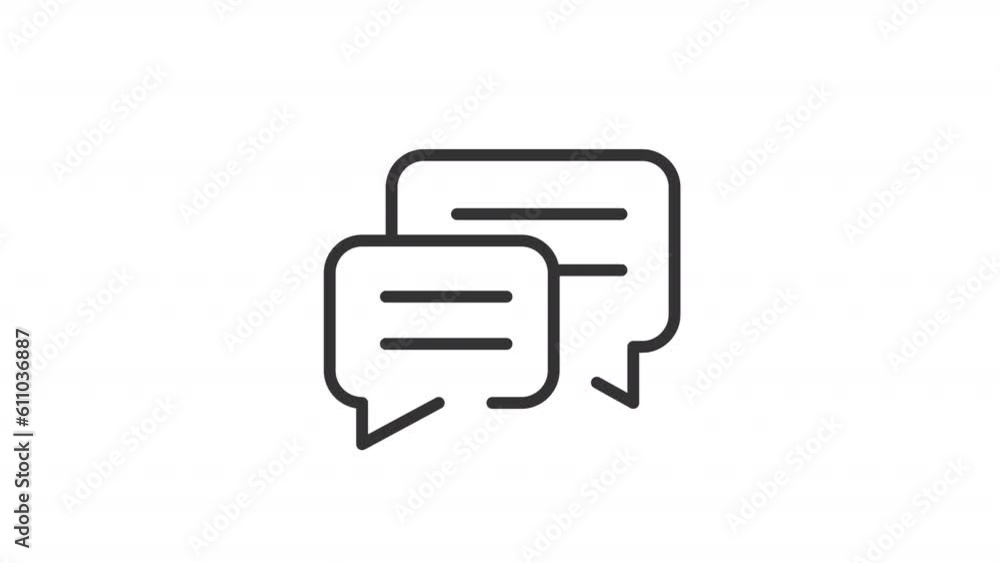 Poster animated get feedback linear icon. message bubbles. management system. customer satisfaction. looped