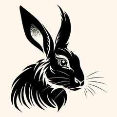 Mouse in black and white, drawing Elegant minimalist style, Illustration