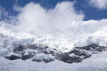 Obraz premium snow covered mountain tops, andes, peru