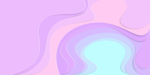 Horizontal banners paper cut waves abstract background.