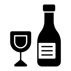 Wine Bottle Glyph Icon