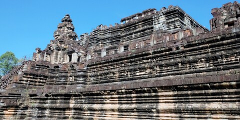 Old, abandoned Khmer Empire structure in Cambodia, an unusual architectural relic of Southeast Asia.