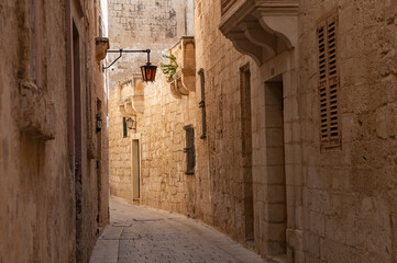 Ruelle de la vieille ville de Mdina à Malte