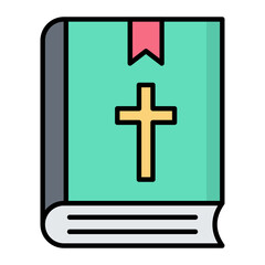 Fototapeta premium Bible Line Color Icon
