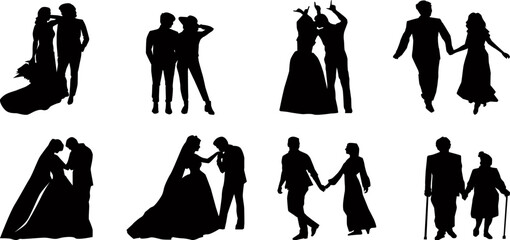 silhouettes of people in different poses