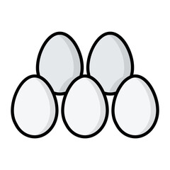 Eggs Line Color Icon