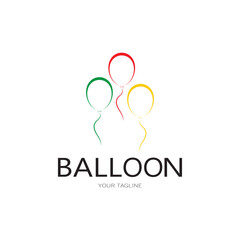 simple balloon logo, for kids event, toy shop, birthday, holiday vector