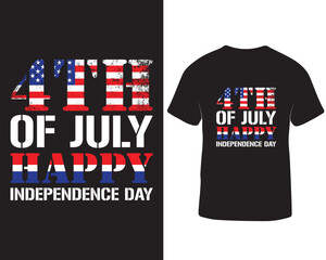 4th of July happy independence day t-shirt design. Happy independence day vector t-shirt design