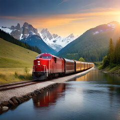 Modern high speed train on a clear day with motion blur Ai generated