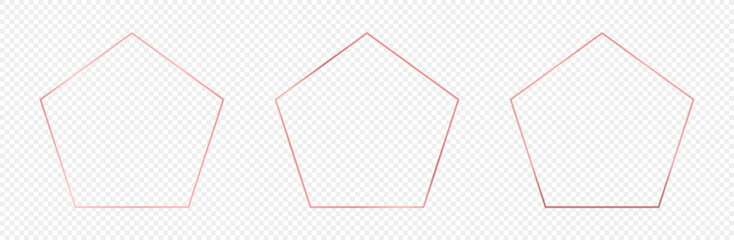Rose gold glowing pentagon shape frame