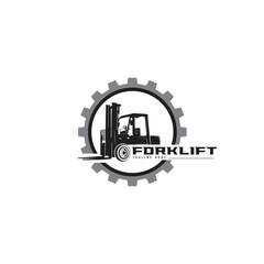 forklift logo vector. forklift icon. vector illustration © Nasarudin
