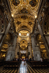 Fototapeta na wymiar Interior view of Basilica di Santa Maria Maggiore in Citta Alta (Upper town) in Bergamo, Italy
