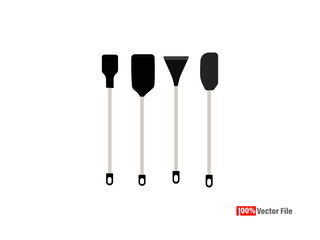 Realistic color spoon.  wooden color teaspoon isolated on white background.table utensils.vector illustration, Set of fork spoon and knife. Black vector illustration on white background.