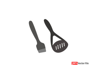 Realistic color spoon.  wooden color teaspoon isolated on white background.table utensils.vector illustration, Set of fork spoon and knife. Black vector illustration on white background.