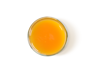 Glass of orange juice  top view PNG transparent