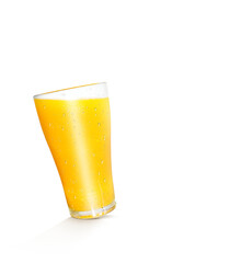 A glass of orange juice  front view PNG transparent