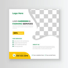 Lawn Gardening and Farming Services Web Banner Design Template