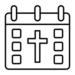 Christian Calendar Thin Line Icon