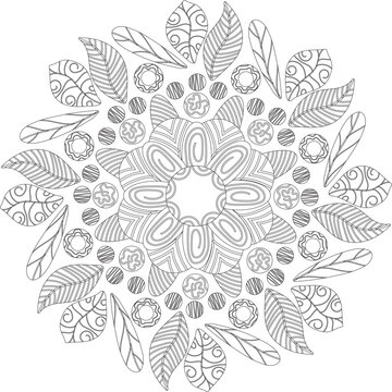 Full-page floral mandalas coloring book images pages for adults