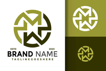 Simple modern initial letter mm monogram logo vector icon illustration - obrazy, fototapety, plakaty