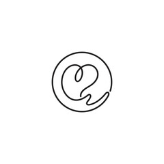 hand care logo in minimalist and simple line art style